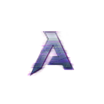Arsenal Studios LLC logo - Cyberpunk gaming studio with glitch effects and purple metallic A symbol